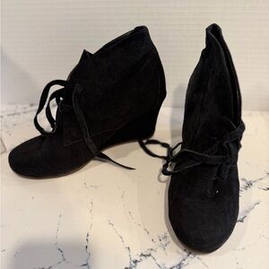 Dolce Vita Black Suede Wedge Boots